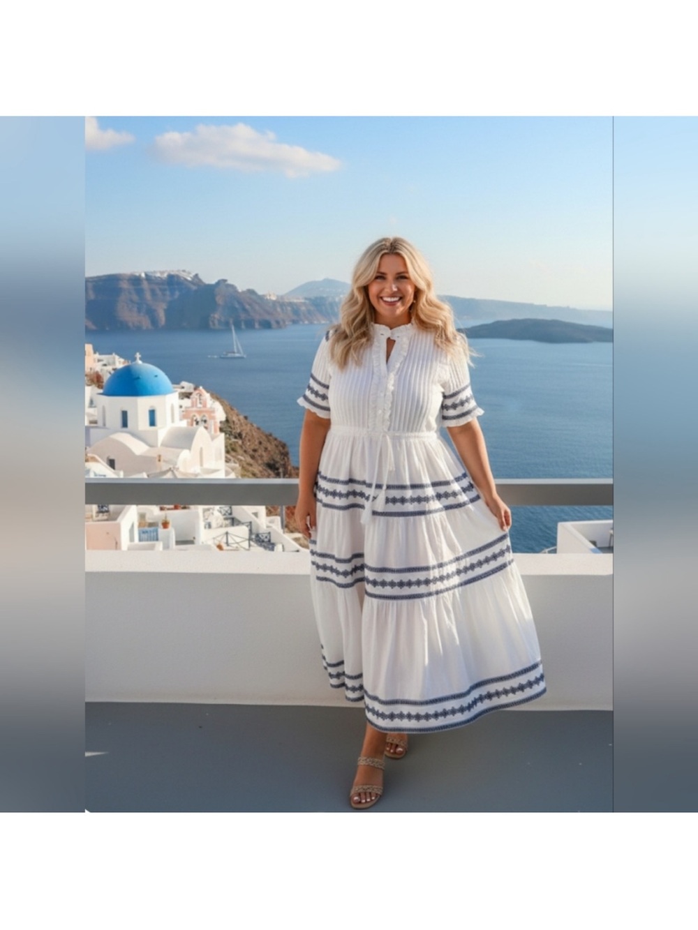 Ivy City Santorini tiered midi dress